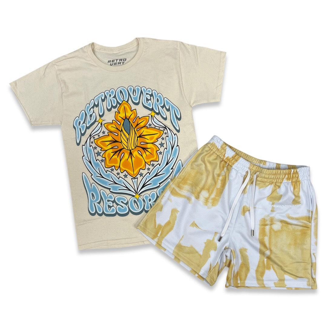 Retrovert Watercolor Flower Short Set