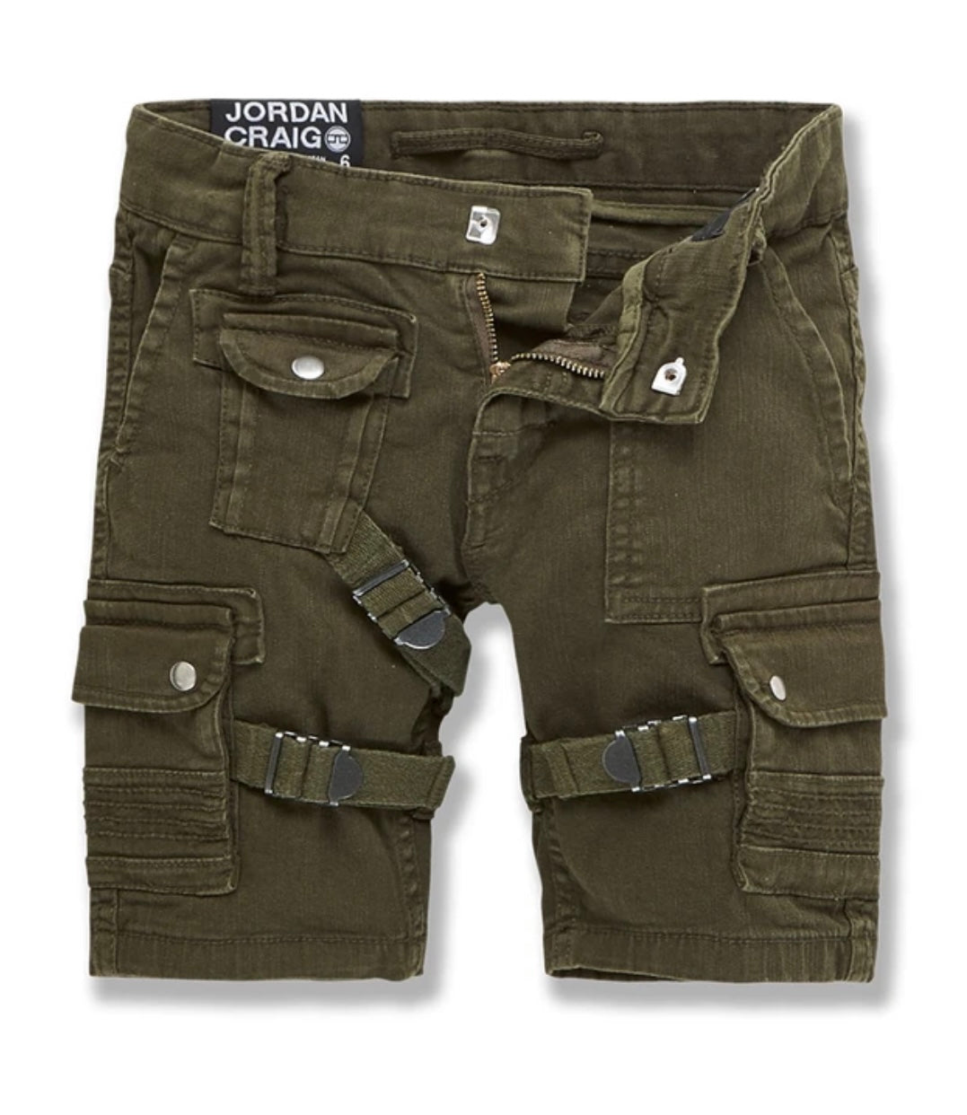Jordan Craig Kids Army Green Cargo Shorts