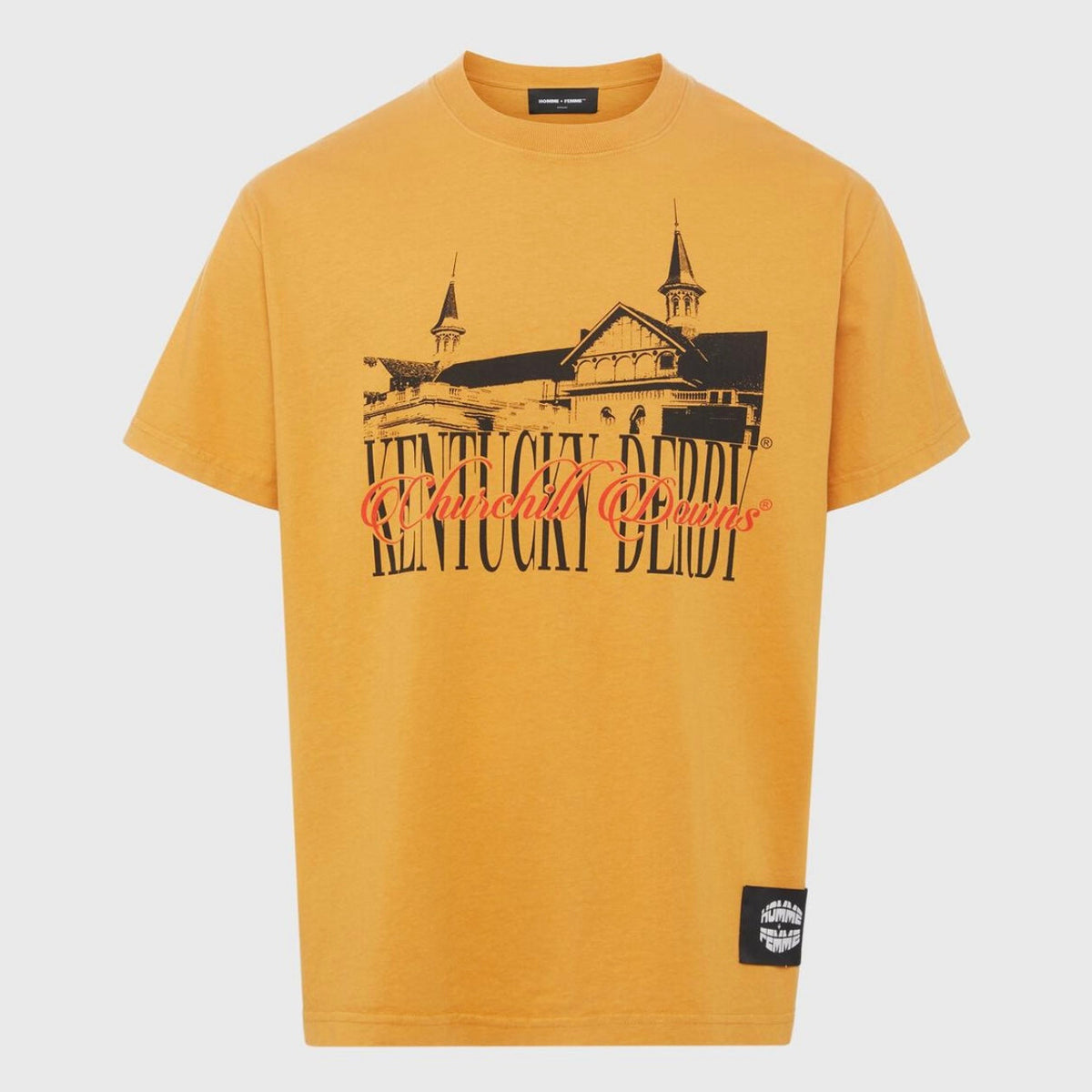 Homme Femme Twin Spires T-Shirt in Tan