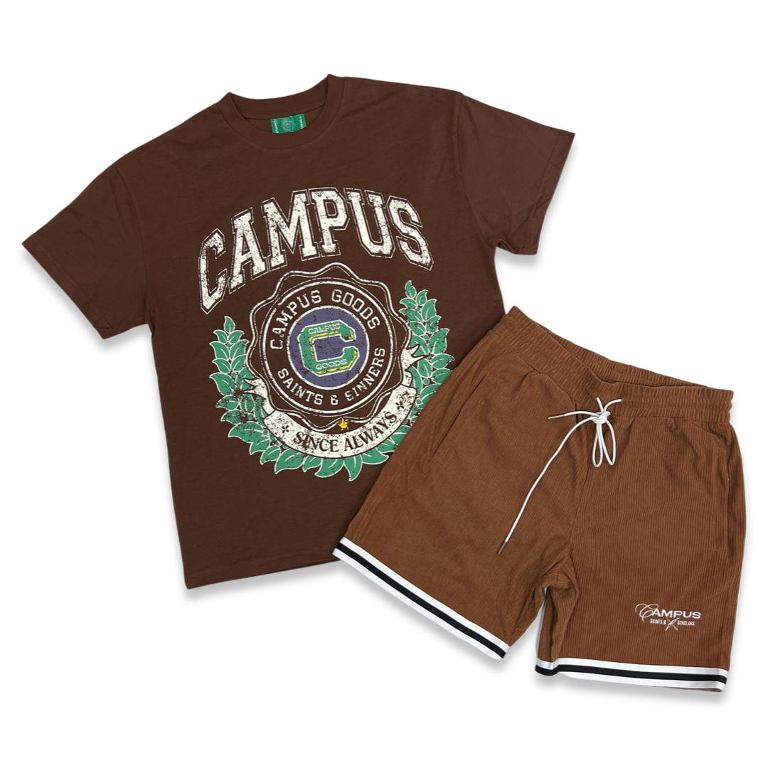 Campus Crest Set in Braun (kurz)