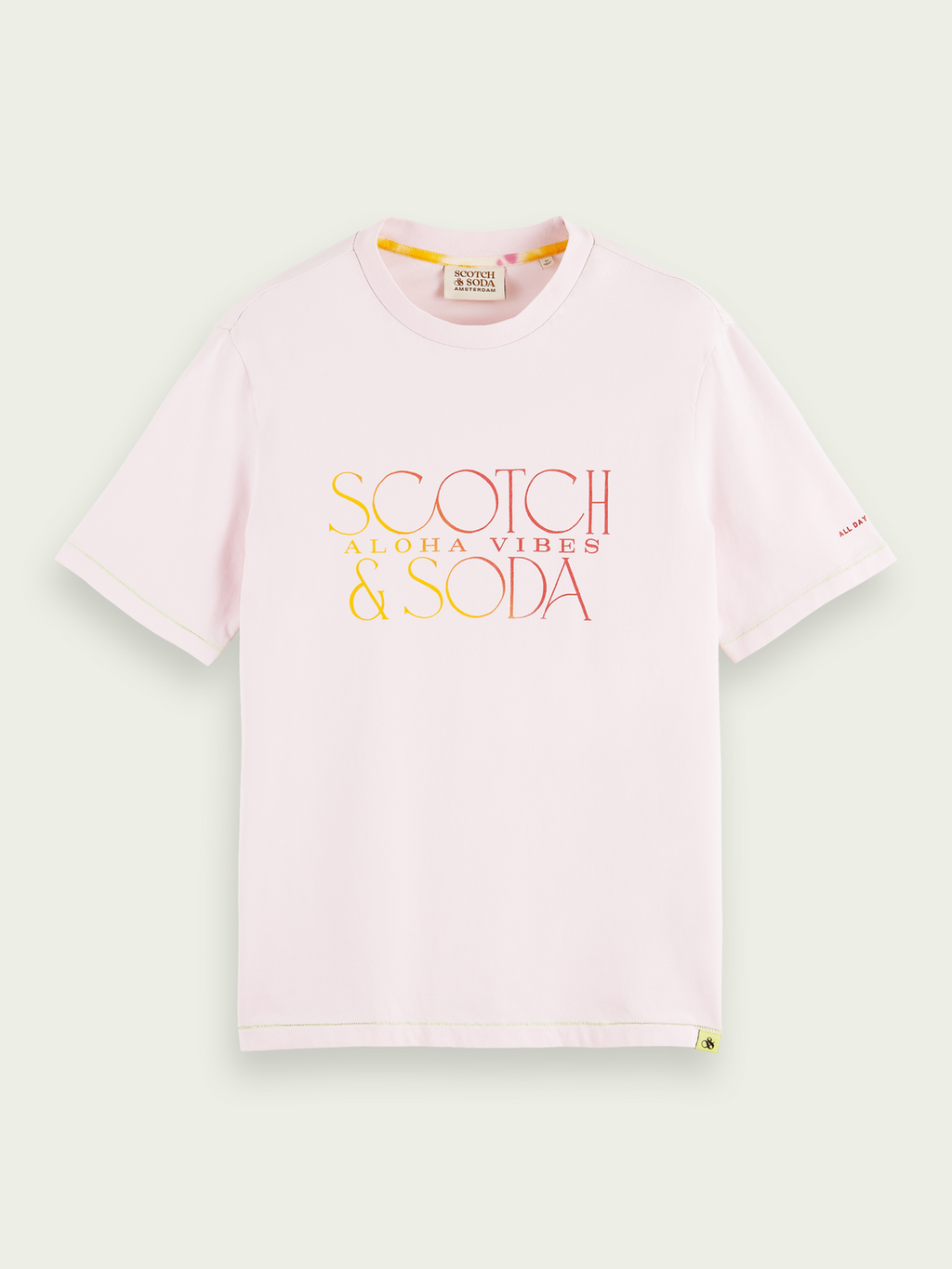 Scotch&Soda Graphic Logo Jersey Tee In Pink (166062)