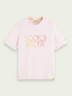 Scotch&Soda Graphic Logo Jersey Tee In Pink (166062)