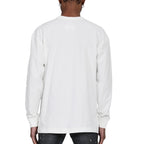 Purple Brand Langarmshirt mit Textur in Brilliantweiß