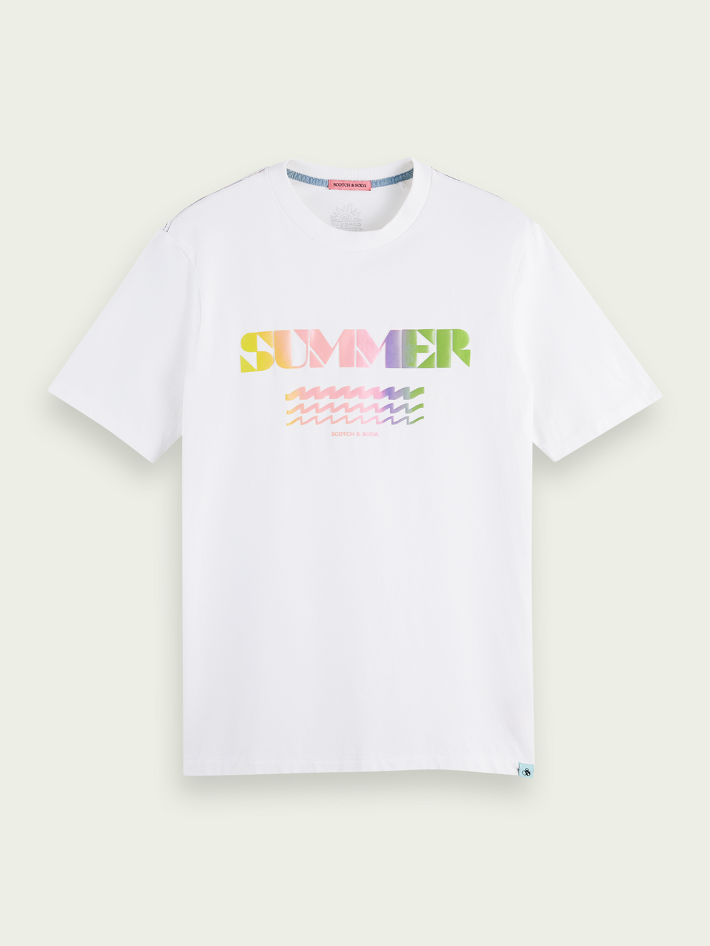 Scotch&Soda Gradient Graphic Tee In White (166069)