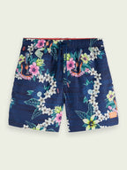 Scotch&Soda Mid Length Print Swim Shorts In Blue (166838)