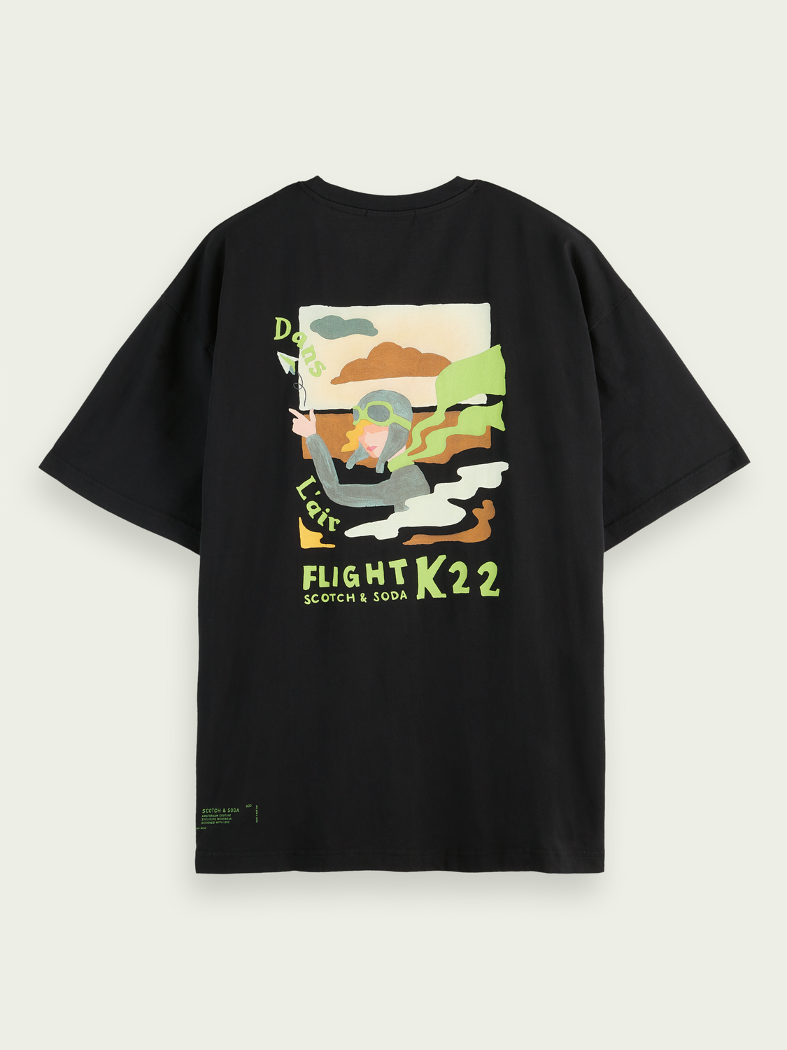 Scotch & Soda Bedrucktes T-Shirt mit Flight-Grafik