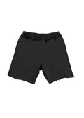 Purple Brand French-Terry-Shorts in Dunkelgrau mit rotem Stencil-Print