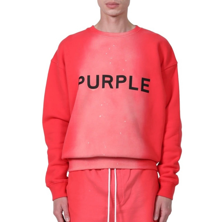 Purple Brand French-Terry-Sweater in Mohnrot