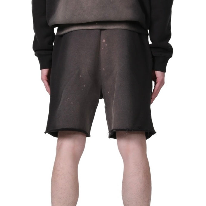 Purple Brand French-Terry-Shorts mit Bleicheffekt