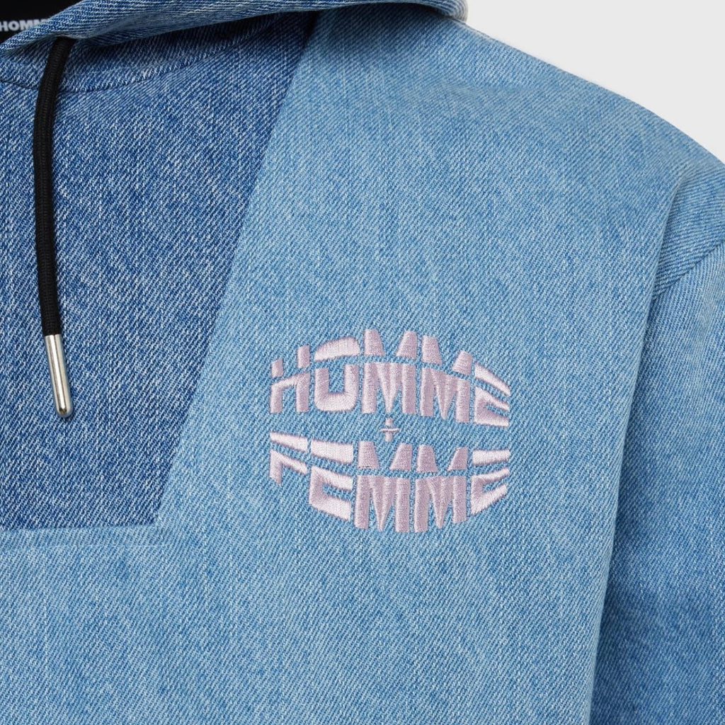 Homme Femme Future blauer Jeanspullover