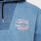 Homme Femme Future blauer Jeanspullover